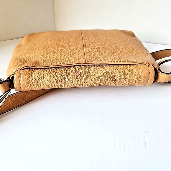 Vince Camuto Hilry Leather Crossbody Toffee Handbag Fold Over Snap Magnetic - Picture 9 of 15